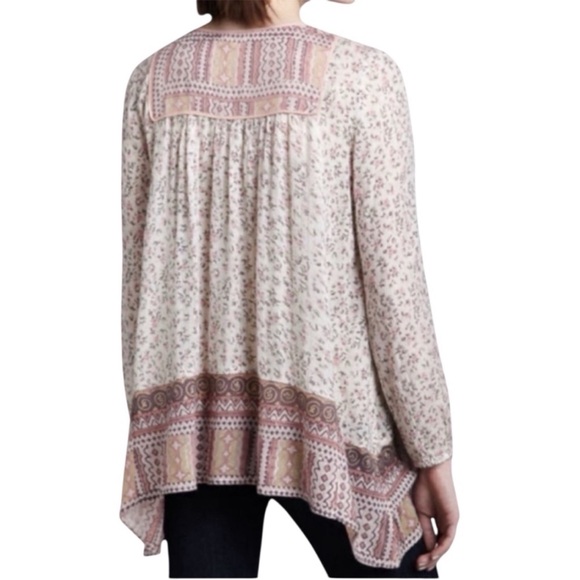 Boho Flowy Ditzy Floral Fairycore Free People Metallic Dream Lover Tunic XS - Picture 4 of 9